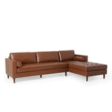 Depy Sectional Sofa Set in PU Leatherette - Luxe Maple