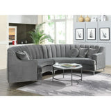 Mexican Round Modern Suede Sectional Sofa - Luxe Maple