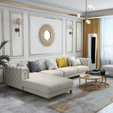 Relexo Premium Modern Sofa Set in Beige Leatherette - Luxe Maple
