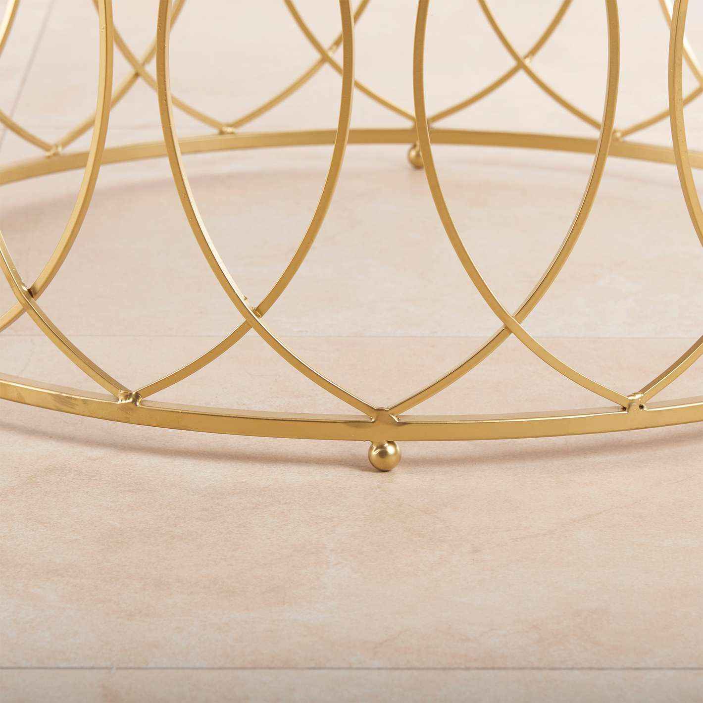 Macro Center Table in Gold Finish