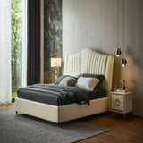 Crave Luxury Upholstered Bed in Leatherette - Luxe Maple