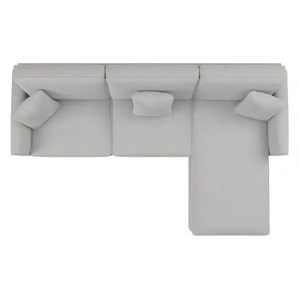 Celio Modern Suede Sectional Sofa - Luxe Maple