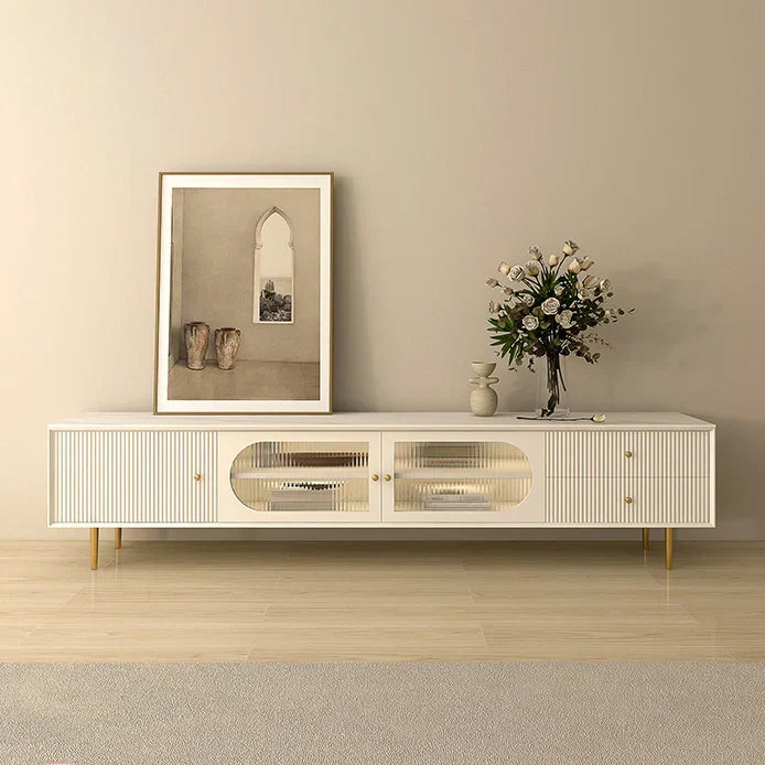 Pacific Luxury TV Unit in White - Luxe Maple