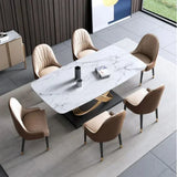 Inox Luxury 6 Seater Dining Table in Brown - Luxe Maple