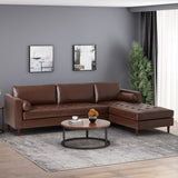 Depy Sectional Sofa Set in PU Leatherette - Luxe Maple