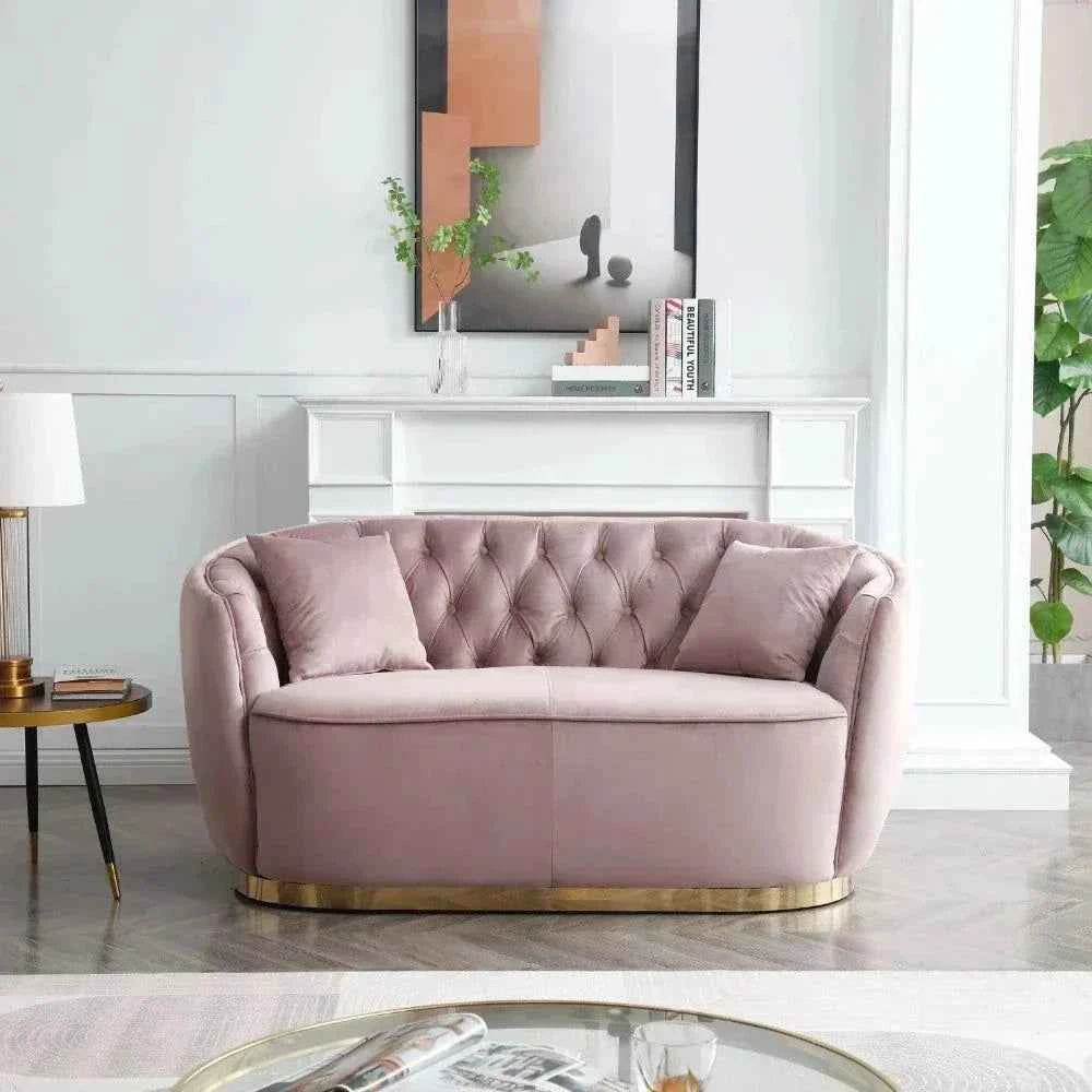 Rolex Chesterfield Suede Tufted Sofa Set
