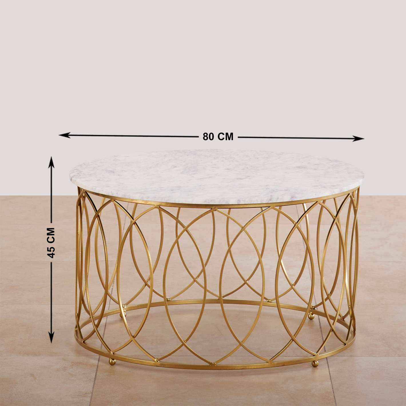 Macro Center Table in Gold Finish