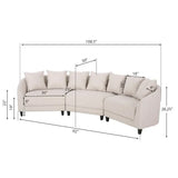Rolex Round Modern Molfino Sectional Sofa - Luxe Maple