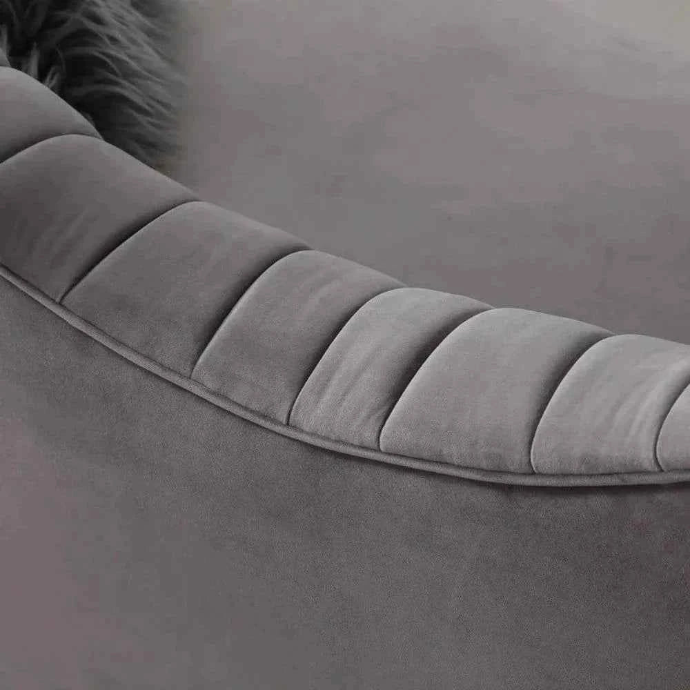 Angel Wing Luxury Modern Suede Sofa Set