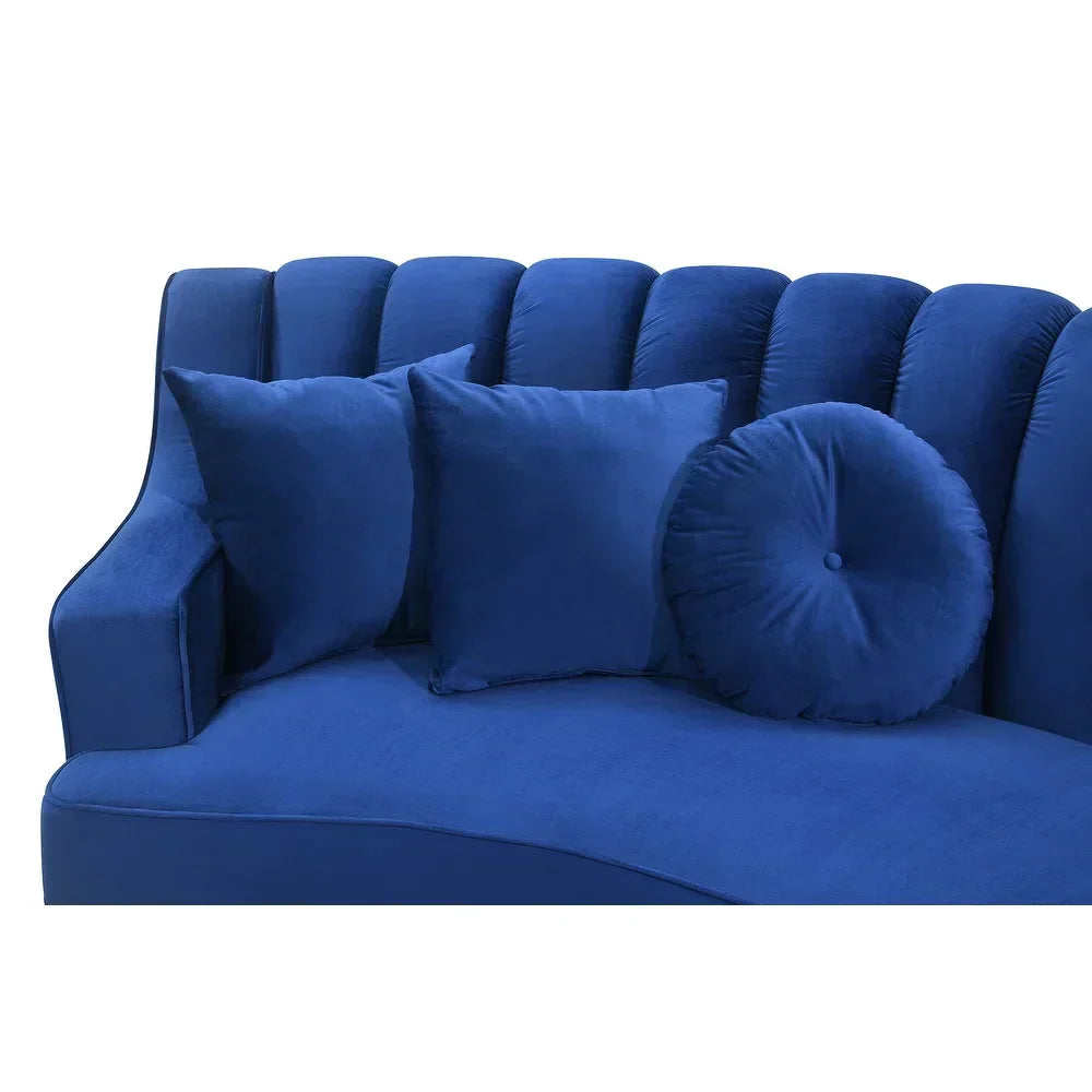 Mexican Round Modern Suede Sectional Sofa - Luxe Maple