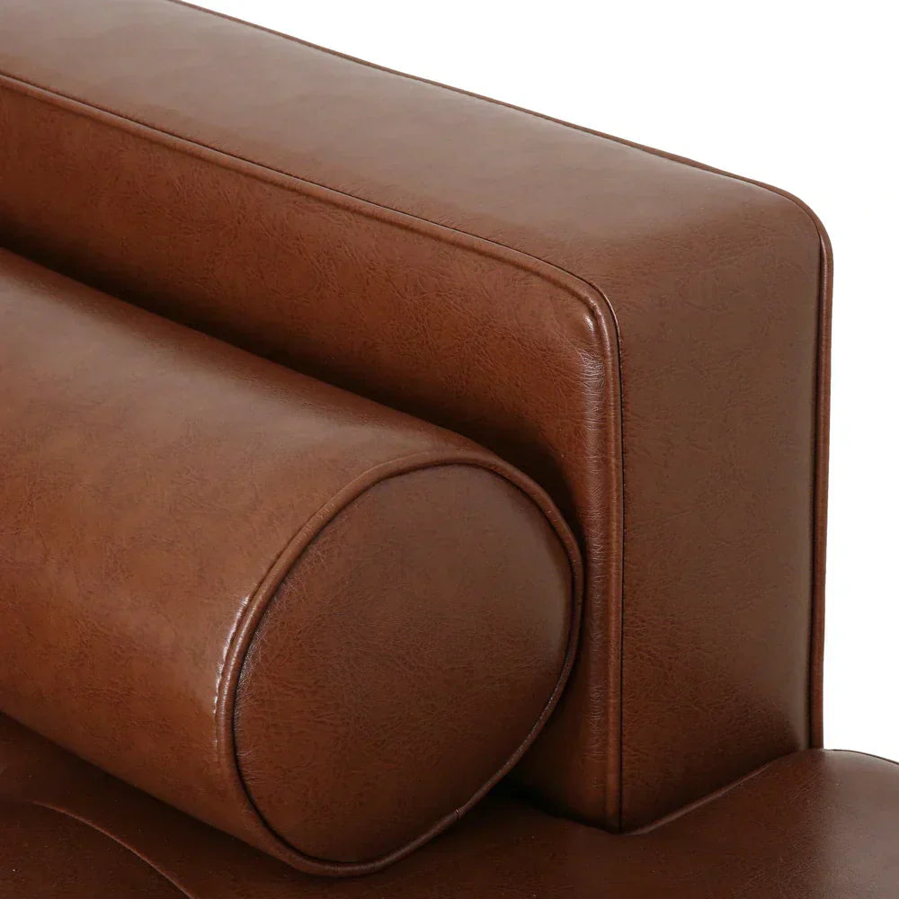 Depy Sectional Sofa Set in PU Leatherette - Luxe Maple