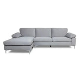 Inox Modern Suede Sectional Sofa - Luxe Maple