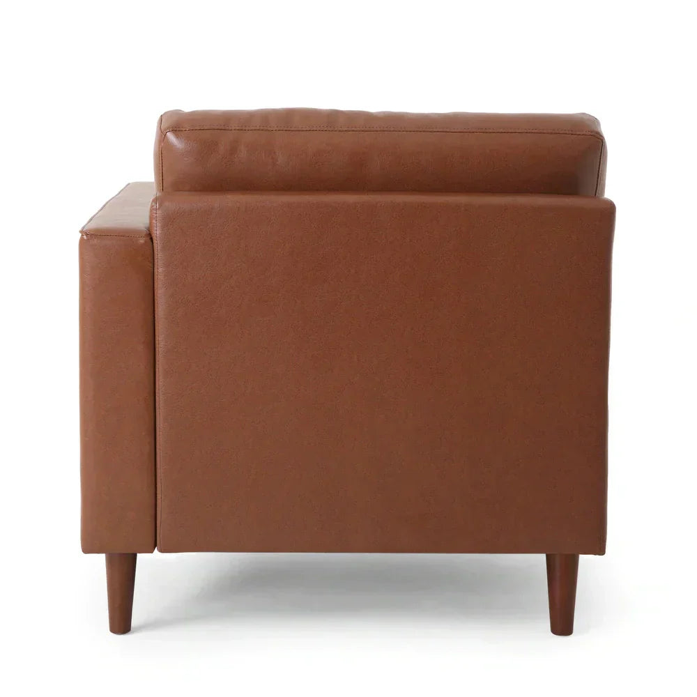 Depy Sectional Sofa Set in PU Leatherette - Luxe Maple