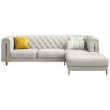 Relexo Premium Modern Sofa Set in Beige Leatherette - Luxe Maple