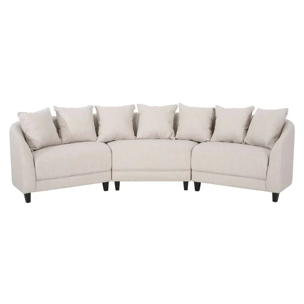 Rolex Round Modern Molfino Sectional Sofa - Luxe Maple