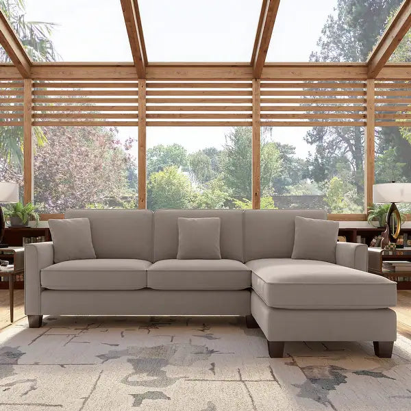Celio Modern Suede Sectional Sofa - Luxe Maple