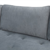 Volly High Back Couch Mid-century Suede SS Legs Chaise Sofa - Luxe Maple