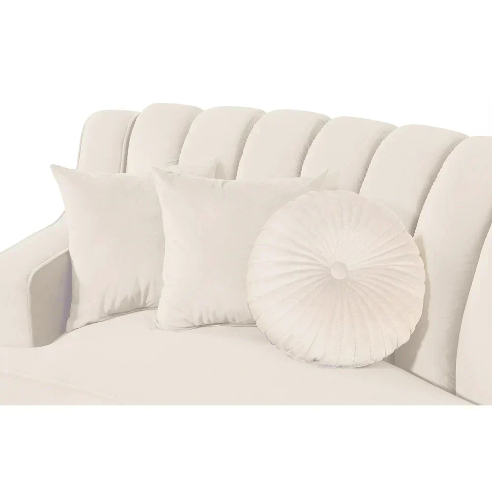 Mexican Round Modern Suede Sectional Sofa - Luxe Maple