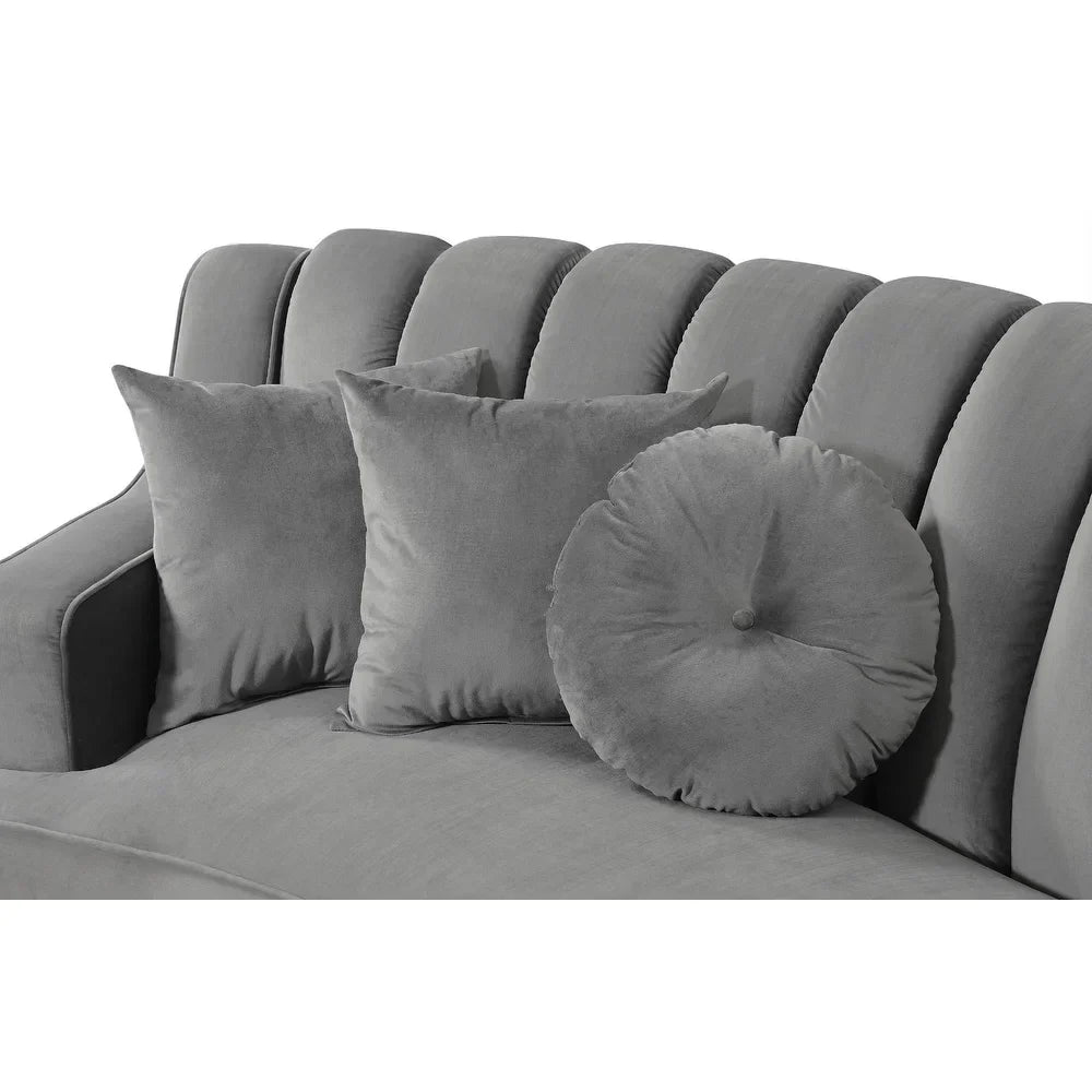 Mexican Round Modern Suede Sectional Sofa - Luxe Maple