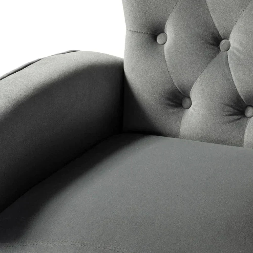 Jacky Chesterfield Chair in Suede - Luxe Maple