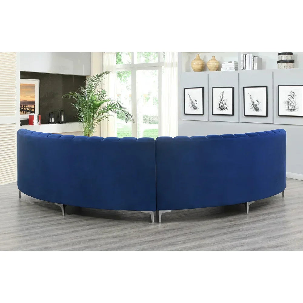 Mexican Round Modern Suede Sectional Sofa - Luxe Maple