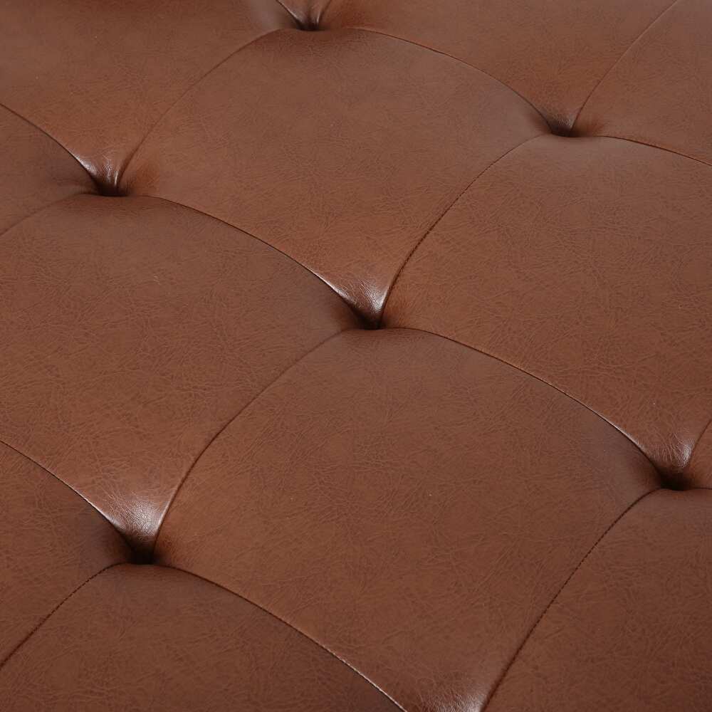 Depy Sectional Sofa Set in PU Leatherette - Luxe Maple