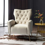 Jacky Chesterfield Chair in Suede - Luxe Maple