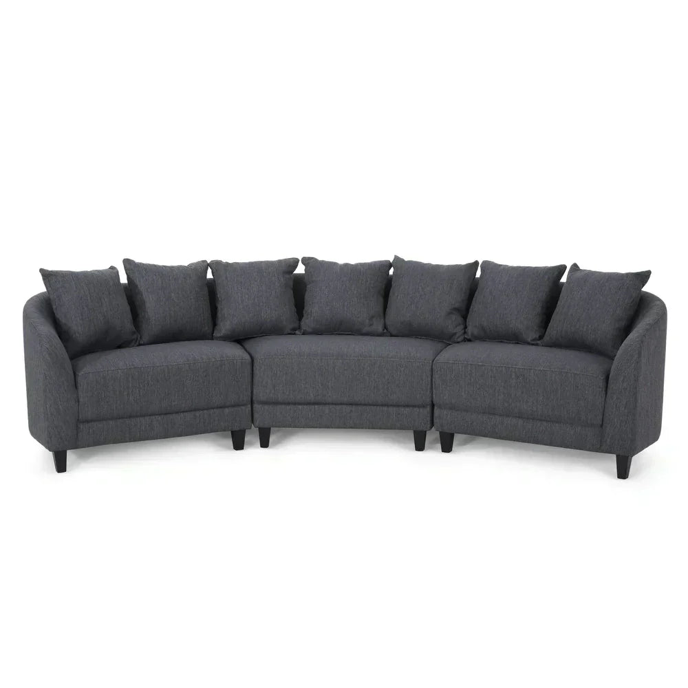 Rolex Round Modern Molfino Sectional Sofa - Luxe Maple