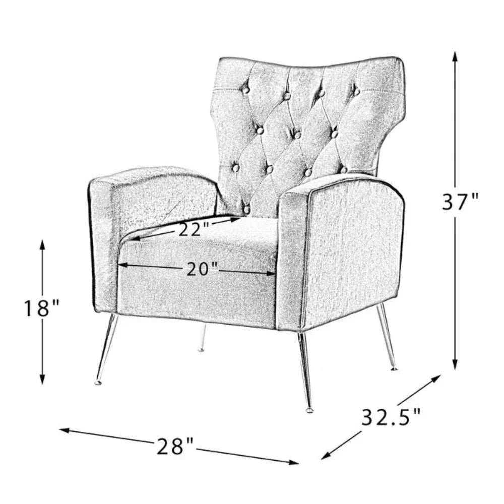 Jacky Chesterfield Chair in Suede - Luxe Maple