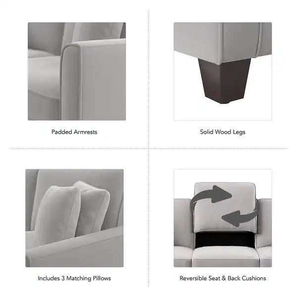 Celio Modern Suede Sectional Sofa - Luxe Maple