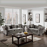 Cosmo Line Chesterfield Sofa Set in Grey