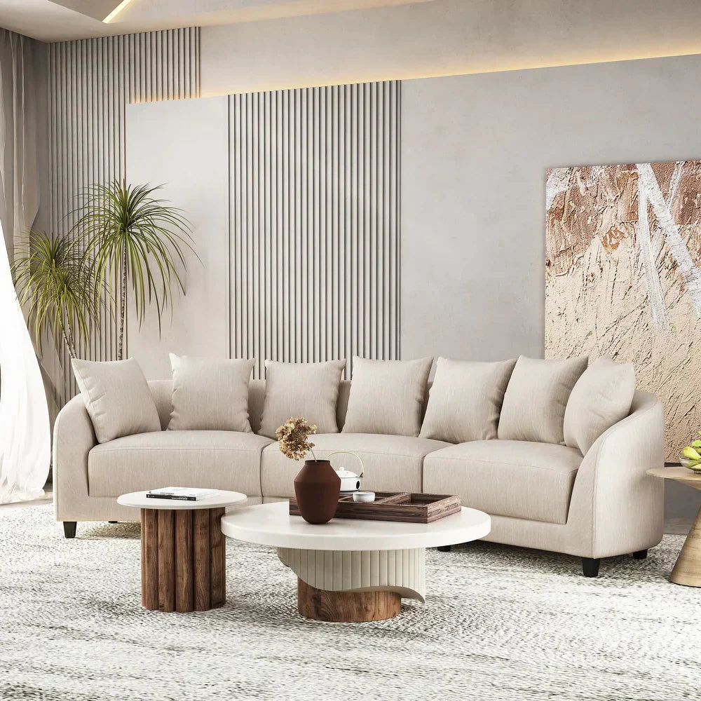 Rolex Round Modern Molfino Sectional Sofa - Luxe Maple