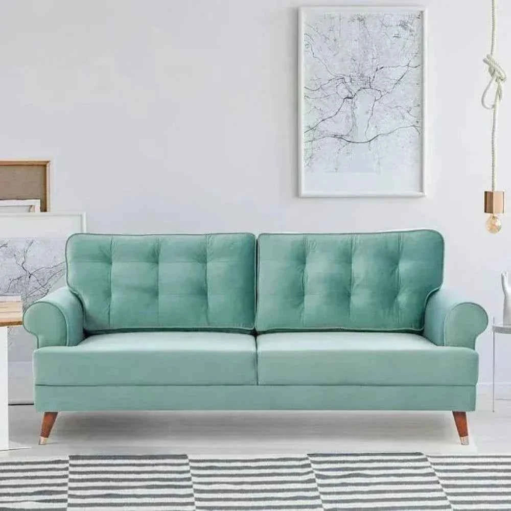Mosco Straight Line Sofa Set In Suede