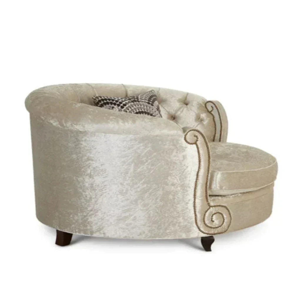 Cosmo Chair Embossing Fleece Upholstered Accent Sofa Chair - Luxe Maple