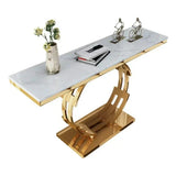 Rolex Golden Console Table - Stainless Steel - Luxe Maple