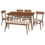 Ivory 6 Seater Dining Table in Grey - Luxe Maple