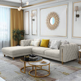 Relexo Premium Modern Sofa Set in Beige Leatherette - Luxe Maple