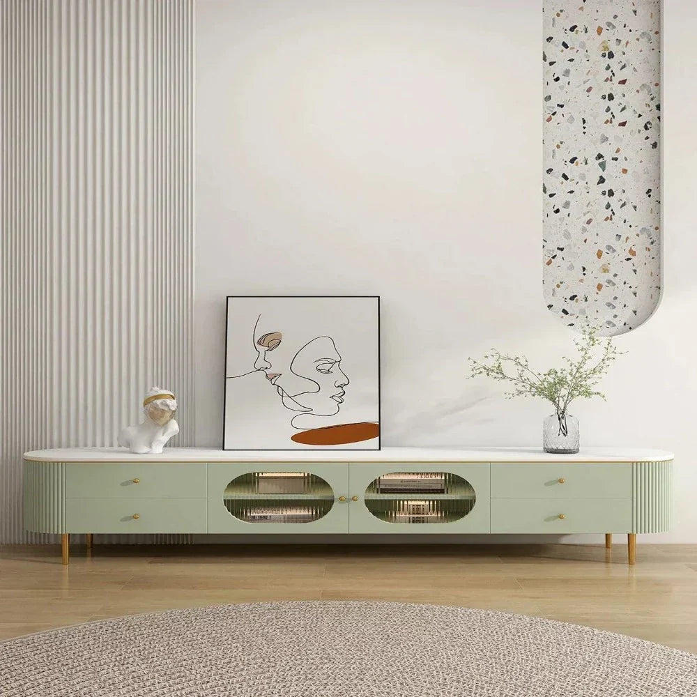 Texo Luxury TV Unit in Green - Luxe Maple