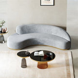 Pacific Luxury Modern Velvet Upholstered Curved Sofa - Luxe Maple