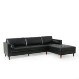 Depy Sectional Sofa Set in PU Leatherette - Luxe Maple
