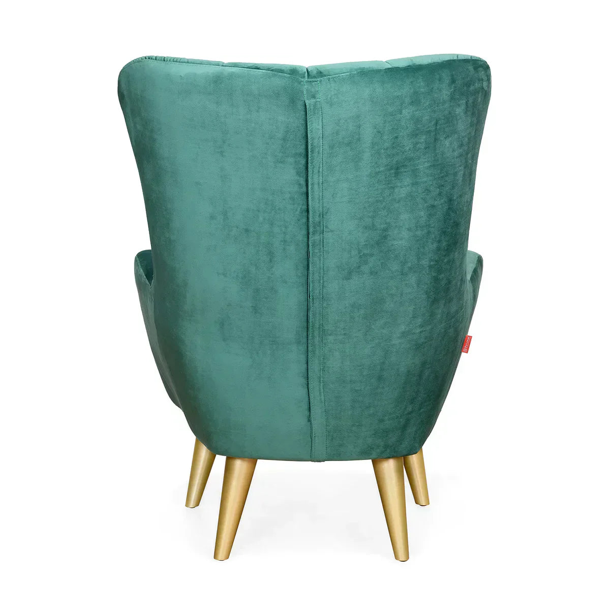 Nano Button-Tufted Wingback Chair In Green - Luxe Maple