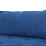 Volly High Back Couch Mid-century Suede SS Legs Chaise Sofa - Luxe Maple