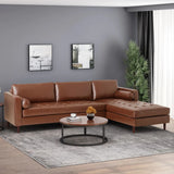 Depy Sectional Sofa Set in PU Leatherette - Luxe Maple
