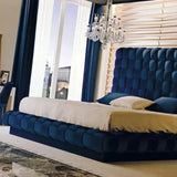BigBoss Premium Upholstered Bed With Side Tables in Suede - Luxe Maple