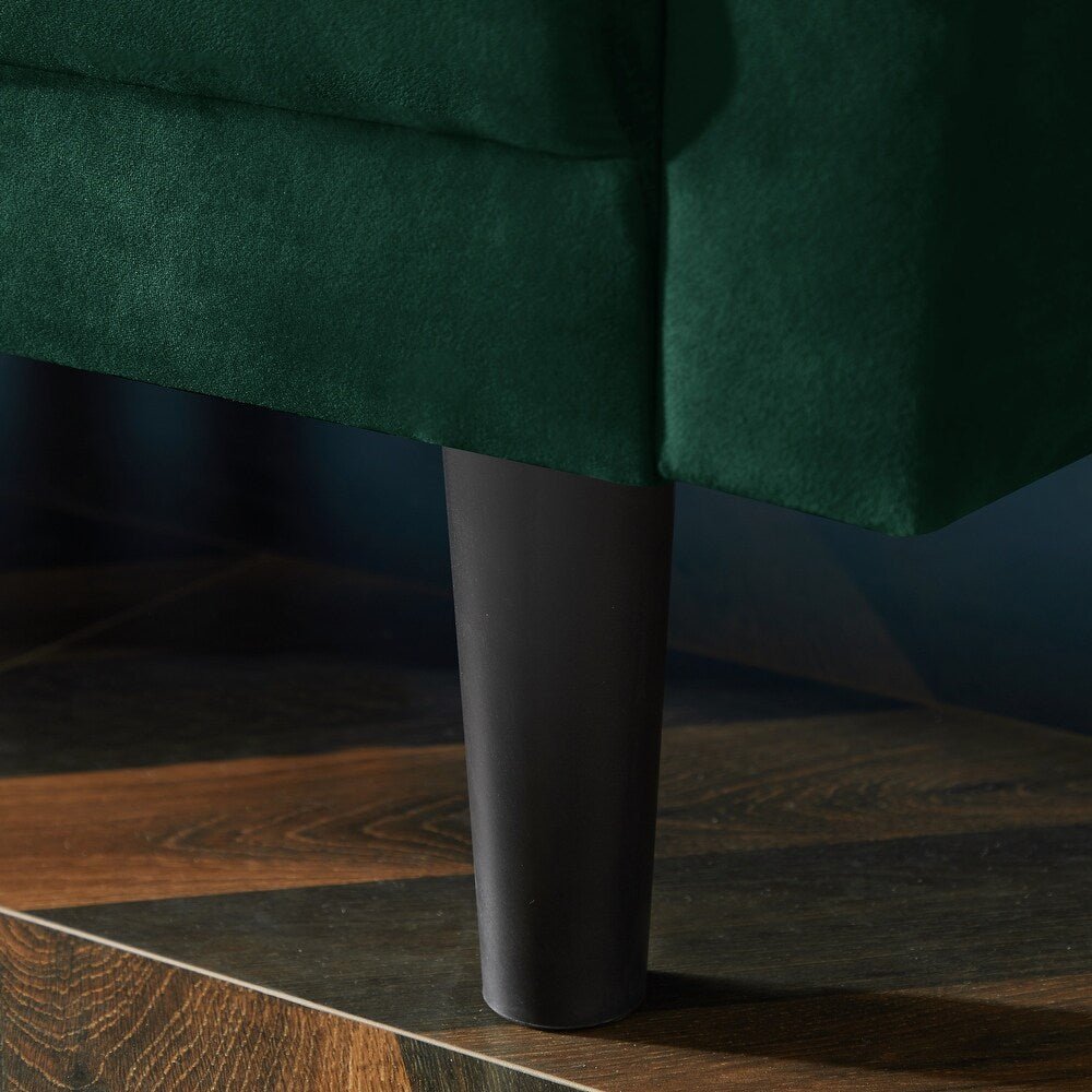 Yollo Suede Sectional Sofa in Green - Luxe Maple