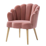 Lotus Upholstered Arm Chair In Velvet - Luxe Maple