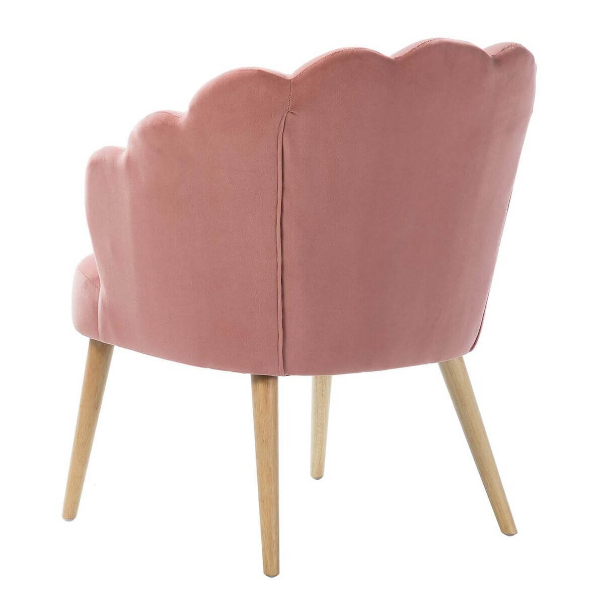 Lotus Upholstered Arm Chair In Velvet - Luxe Maple