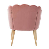 Lotus Upholstered Arm Chair In Velvet - Luxe Maple