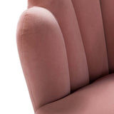 Lotus Upholstered Arm Chair In Velvet - Luxe Maple