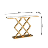 Lucfier Golden Console Table - Stainless Steel - Luxe Maple